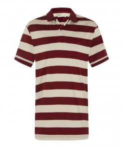 RM Williams 'Rod Stripe' Polo Shirt - Red / Bone