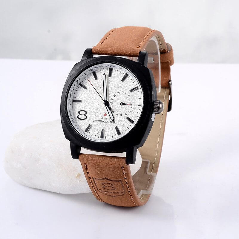 Military Style Watch Large Dial - Black or White