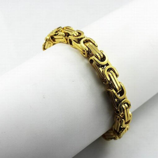 Chunky-style unisex chain bracelet in gold