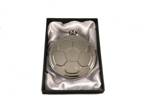 Soccer / Football 4.5 oz Stainless Steel Hip Flask with Funnel