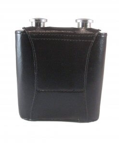 Twin Stainless Steel Hip Flasks in Leatherette Case