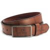 Brown leather belt with loop and hook buckle