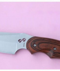 Tactical Army Knife with Fixed Blade, Wooden Handle and Sheath