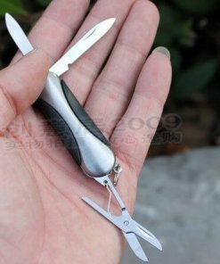 Lightweight pocket folding knife with file and scissors