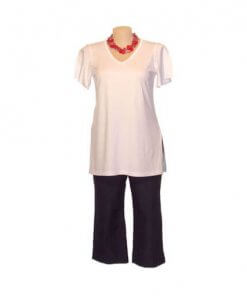 Plus Size Tee with V-neck and Split Sleeves