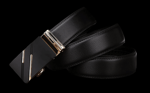 Business Belt with Black & Gold Automatic Buckle