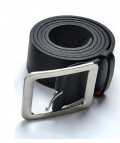 Unisex belt with silver buckle