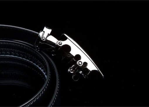Black Business Belt with Stylish Automatic Buckle