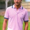 RM Williams Balcolyn Polo Shirt - Pink with Navy Trim