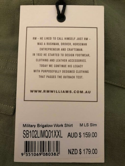 RM Williams Military Brigalow Work Shirt