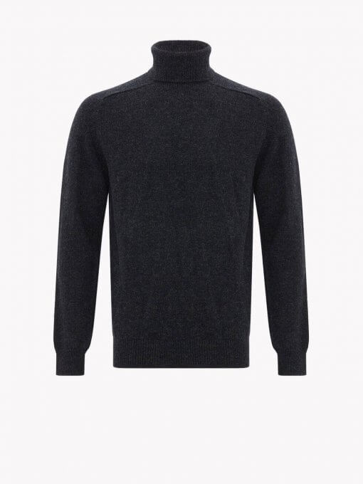 RM Williams Roll Neck Saddle Sleeve Merino Wool Sweater
