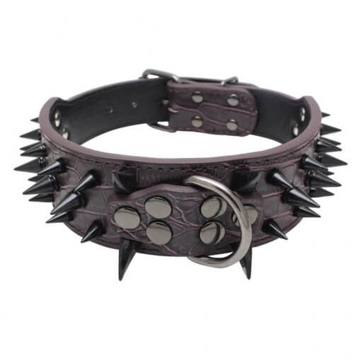 Large Spiked Tyson Leather Dog Collar