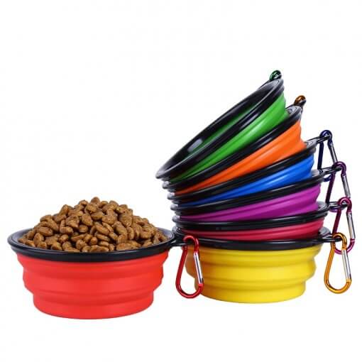 Portable Collapsible Dog Bowl with Carabiner
