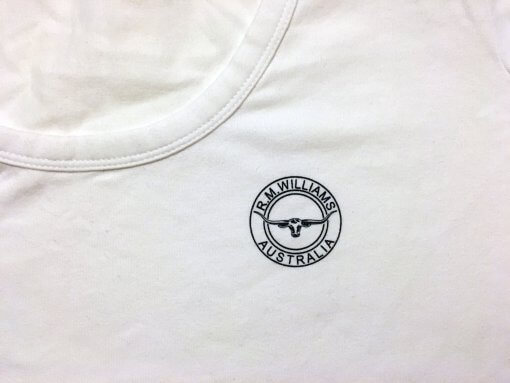 RM Williams White Printed T-Shirt with RMW Steers Head Logo