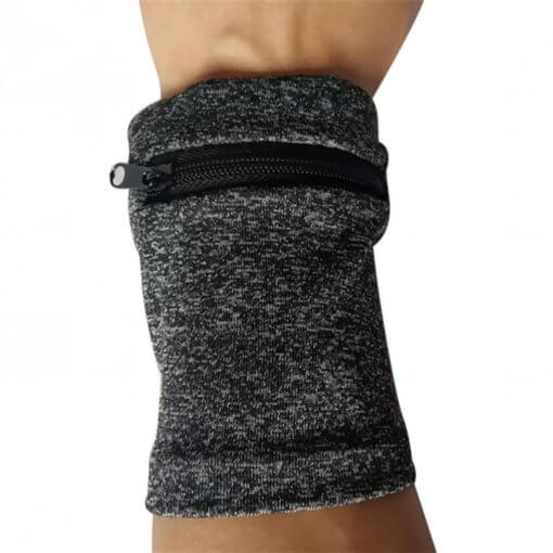 Fleece Wrist Wallet with Zip for Running/Walking/Jogging/Sports