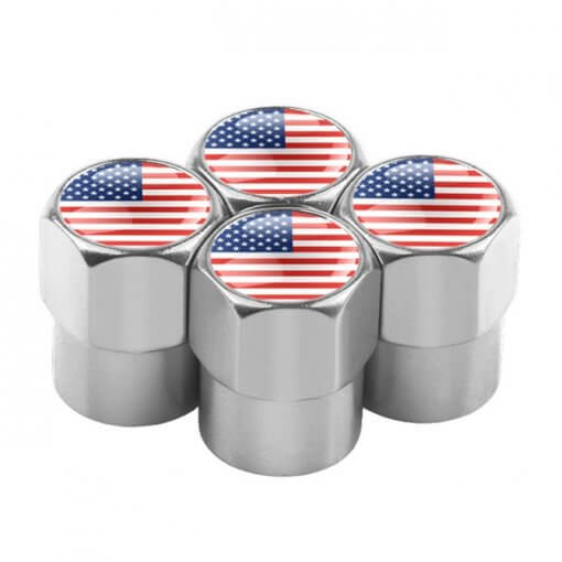 United States Flag Tyre Valve Caps