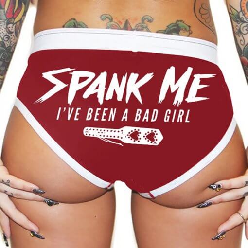 Cute & Sexy 'Spank Me I've Been A Bad Girl' Printed Briefs