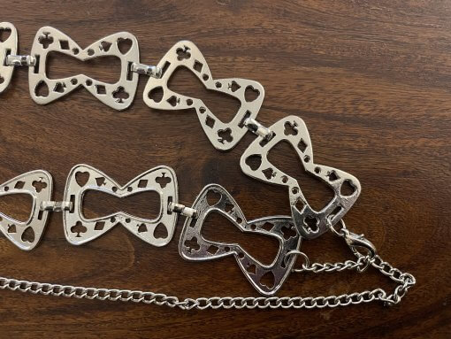 Girl's Silver Chain Belt - Bows