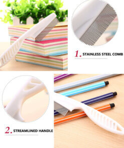 Pet Comb with Short Blade and Hook Hole