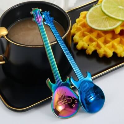 Guitar-Shaped Stainless Steel Spoon