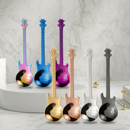 Guitar-Shaped Stainless Steel Spoon