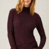 Capture Ribbed Knit Roll Neck Sweater