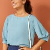Capture Pleated Sleeve Knit Top