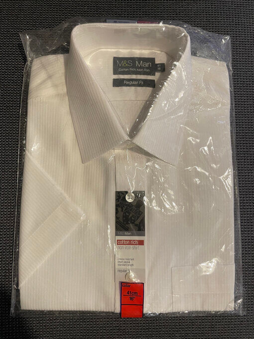 Marks & Spencer Cotton Rich Non Iron Short Sleeve Shirt