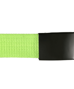 Unisex Canvas Belt with Metal Flip Closure Buckle - Lime Green