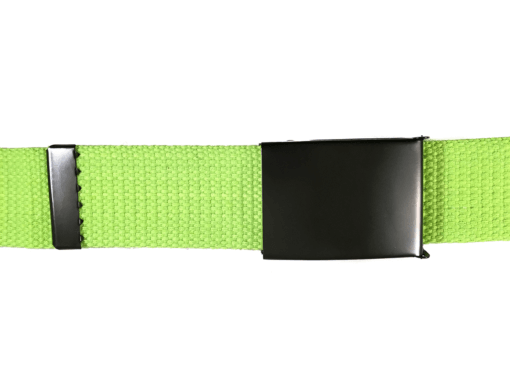 Unisex Canvas Belt with Metal Flip Closure Buckle - Lime Green