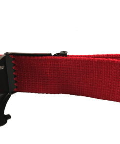 Unisex Canvas Belt with Metal Flip Closure Buckle - Red