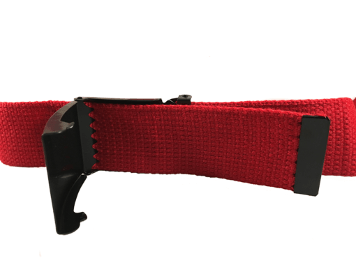 Unisex Canvas Belt with Metal Flip Closure Buckle - Red