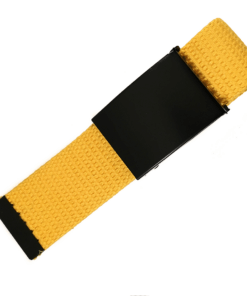 Unisex Canvas Belt with Metal Flip Closure Buckle - Yellow