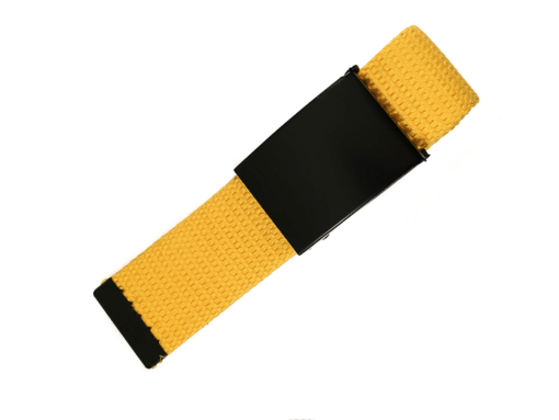 Unisex Canvas Belt with Metal Flip Closure Buckle - Yellow