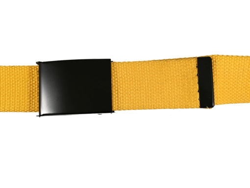 Unisex Canvas Belt with Metal Flip Closure Buckle - Yellow