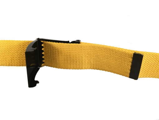 Unisex Canvas Belt with Metal Flip Closure Buckle - Yellow