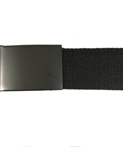 Unisex Canvas Belt with Metal Flip Closure Buckle - Black