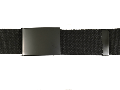 Unisex Canvas Belt with Metal Flip Closure Buckle - Black