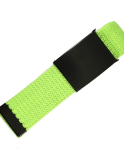 Unisex Canvas Belt with Metal Flip Closure Buckle - Lime Green