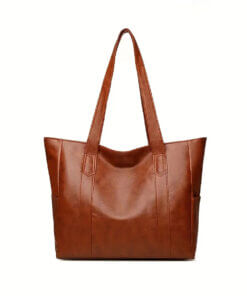 Large Tote Bag with Side Pockets - Coffee