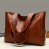 Large Tote Bag with Side Pockets - Coffee