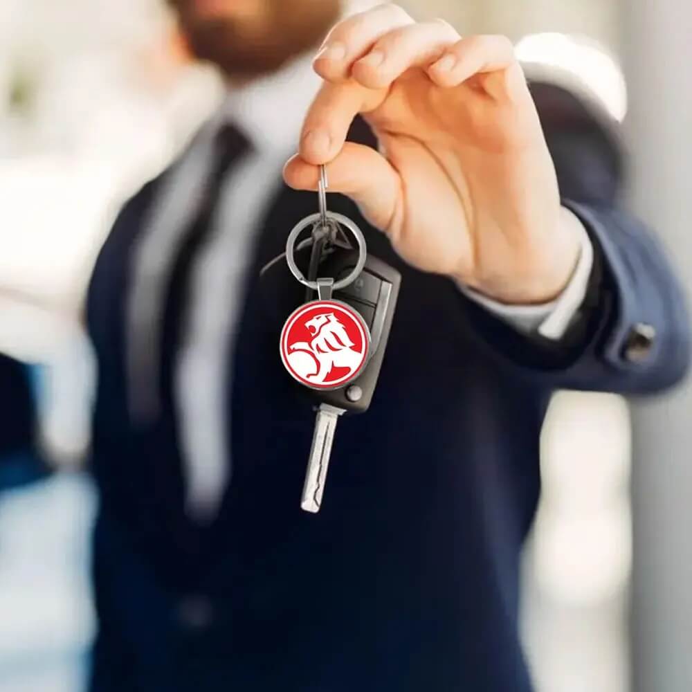 Holden Logo Keyring – Red & White Lion Badge