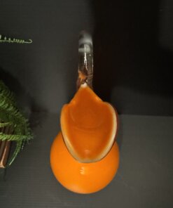 Vintage Empoli Italian Orange Art Glass Ewer Vase